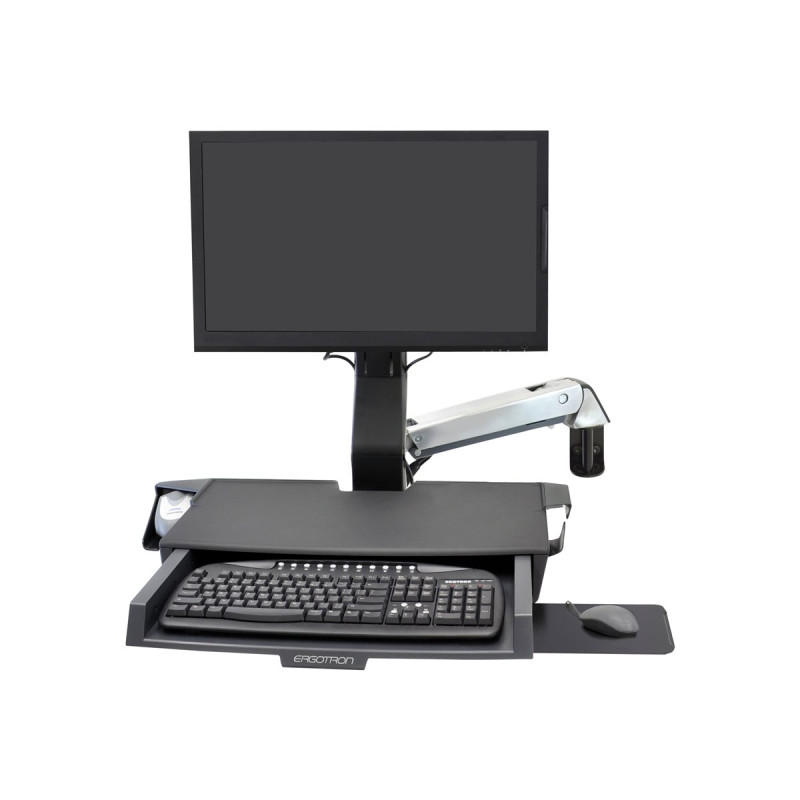 Sv Sit Stand Combo Arm Worksurface Polished | APLIUM