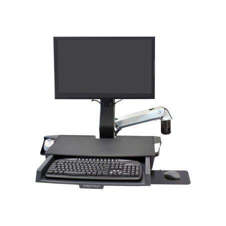 Sv Sit Stand Combo Arm Worksurface Polished | APLIUM