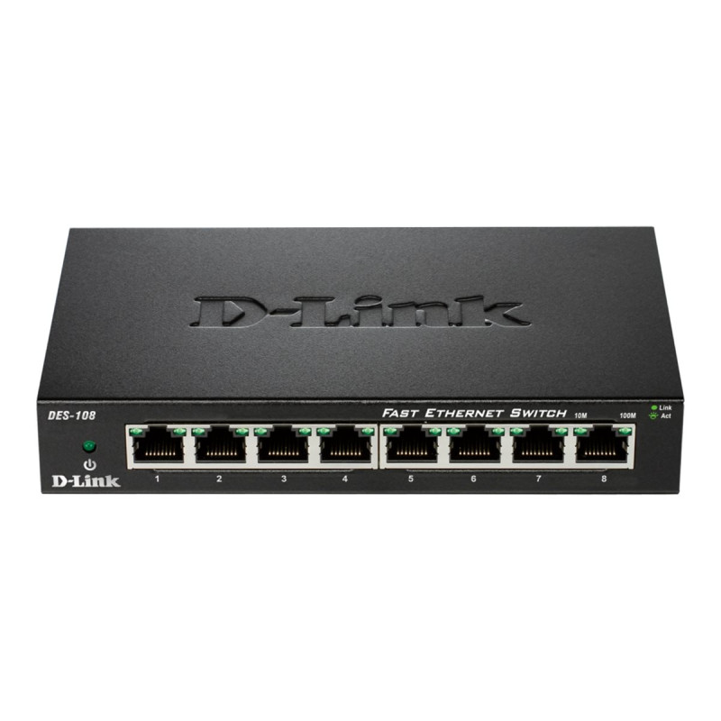 D-Link DES 108 - Conmutador - 8 x 10/100 - sobremesa