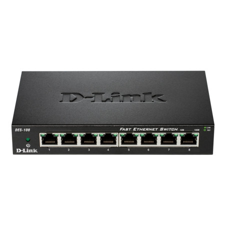 D-Link DES 108 - Conmutador - 8 x 10/100 - sobremesa
