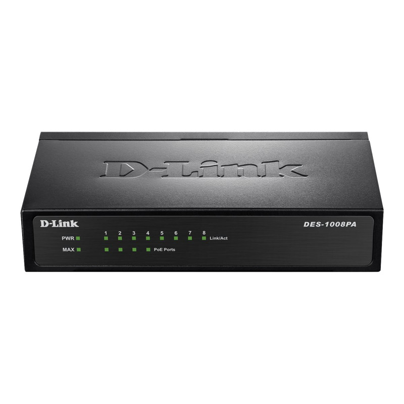 D-Link DES-1008PA - Switch - no gestionable - 4 puertos 10/100 (PoE) +