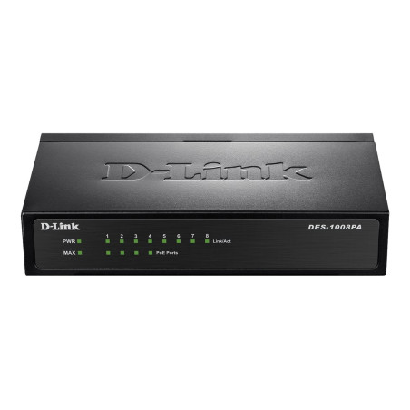 D-Link DES-1008PA - Switch - no gestionable - 4 puertos 10/100 (PoE) +