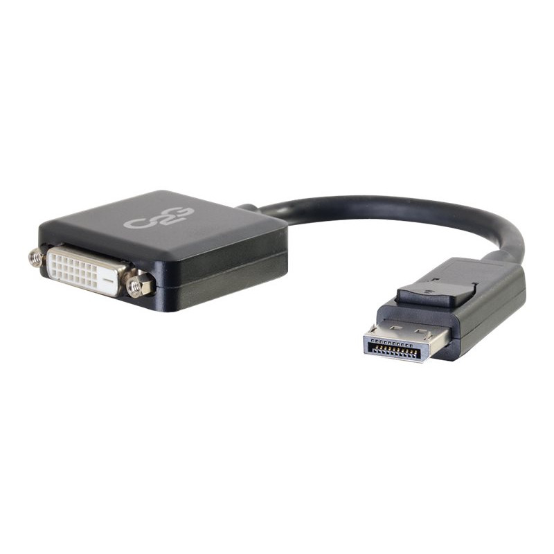 C2G 8in DisplayPort to DVI-D Adapter - DP to DVI D Adapter - Black - M