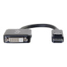 C2G 8in DisplayPort to DVI-D Adapter - DP to DVI D Adapter - Black - M