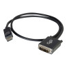 C2G 2m DisplayPort to Single Link DVI-D Adapter Cable M/M - DP to DVI