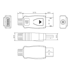 Cable DisplayPort de 2 m - versión 1.2 4k - conectores dorados - sopor