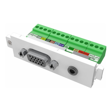 Componente de placa frontal AV modular - módulo VGA y minijack - conec