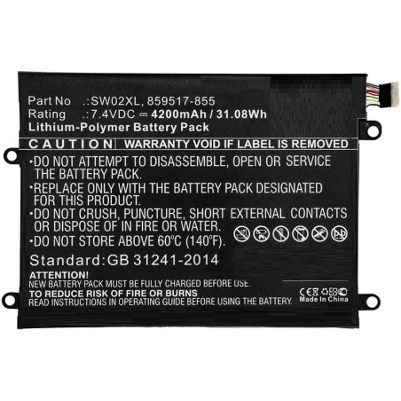 Laptop Battery for HP 30.00Wh