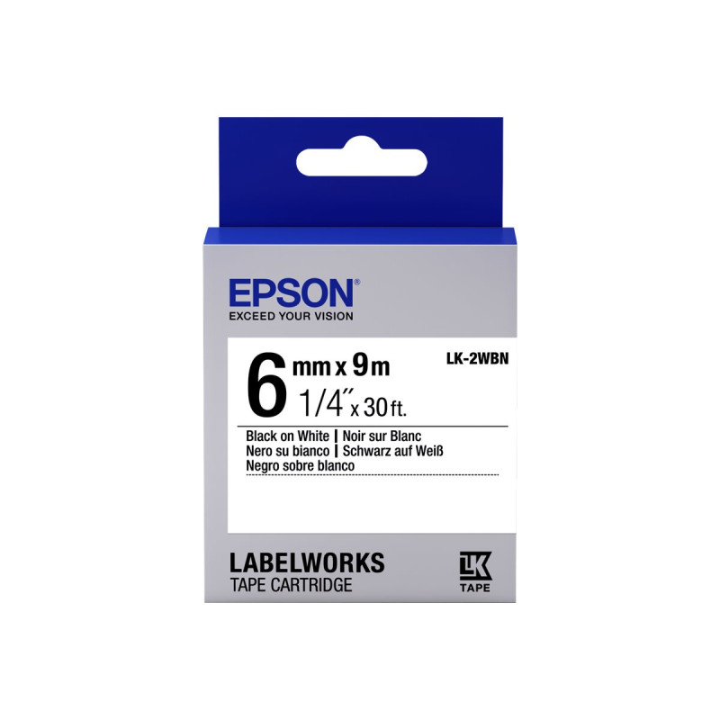 Epson LabelWorks LK-2WBN - Negro sobre blanco - Rollo (0,6 cm x 9 m) 1