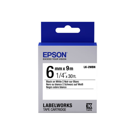 Epson LabelWorks LK-2WBN - Negro sobre blanco - Rollo (0,6 cm x 9 m) 1