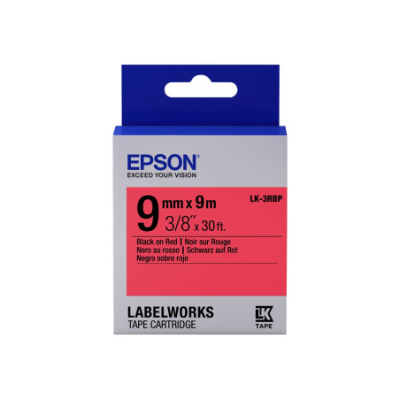 Epson LabelWorks LK-3RBP - Negro sobre rojo - Rollo (0,9 cm x 9 m) 1 c