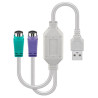 USB A - Converter 2x PS/2 0,3m