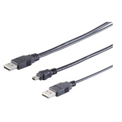 2x A plug to 5 pin mini B plug