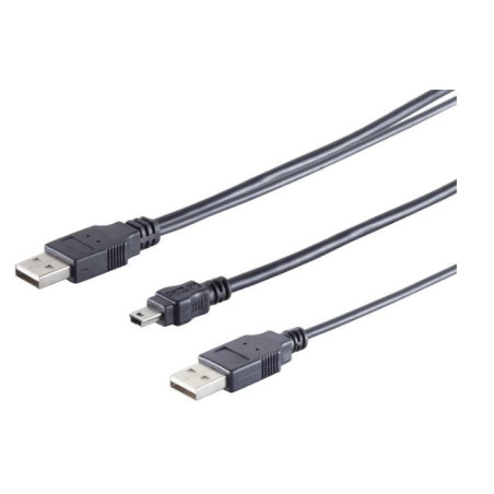 2x A plug to 5 pin mini B plug