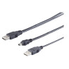 2x A plug to 5 pin mini B plug