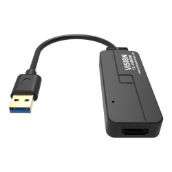 Cable USB A a HDMI: se conecta a USB y tiene un conector HDMI de tamañ