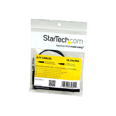 Cable Adaptador 15CM De Audio Jack 3.5MM Hembra A Rca Macho | APLIUM