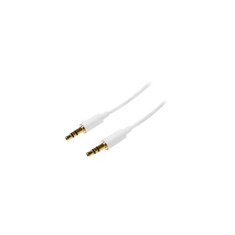 3m White Slim 3.5mm Stereo Audio Cable | APLIUM