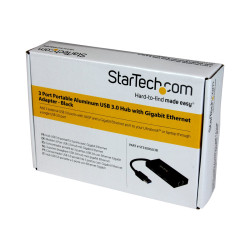 StarTech.com Hub USB 3.0 de Aluminio con Cable - Concentrador de 3 Pue