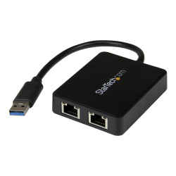 Tarjeta Ethernet 2 Puertos RJ45 Externa USB 3.0 Con 1X USB A | APLIUM