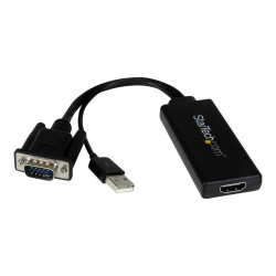 StarTech.com Adaptador Conversor VGA a HDMI con Audio USB y Alimentaci