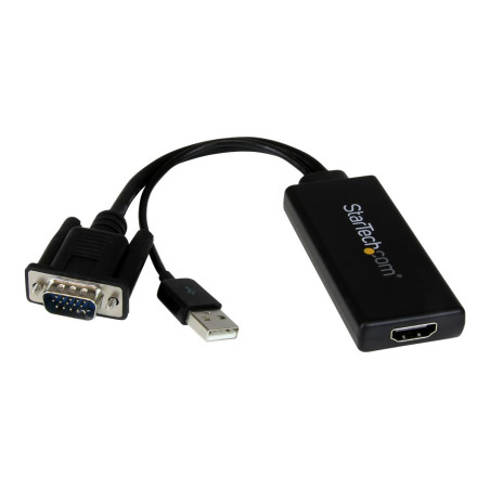 StarTech.com Adaptador Conversor VGA a HDMI con Audio USB y Alimentaci