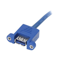 StarTech.com Cable Extensor 50cm 2 Puertos USB 3.0 para Montaje en Pan