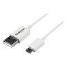 Cable 2M Micro USB B A USB A Adaptador Blanco Telefono | APLIUM