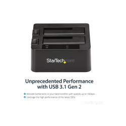 StarTech.com Dual-Bay USB 3.1 to SATA Hard Drive Docking Station, USB