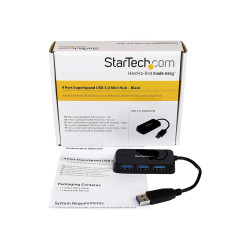 Startech Adaptador Concentrador Hub Ladrón USB 3.0 Super Speed 4 Puert