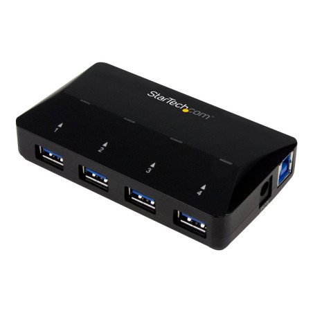 Startech Concentrador USB 3.0 de 4 Puertos - Ladrón con Puertos de Car