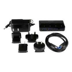 Startech Concentrador USB 3.0 de 4 Puertos - Ladrón con Puertos de Car