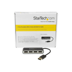 StarTech.com Concentrador Ladrón USB 2.0 de 4 Puertos con Cable Integr