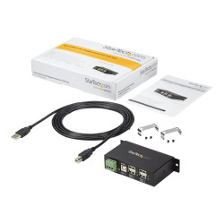 StarTech.com Concentrador Rugged USB 4 Puertos c/ Soporte de Montaje -