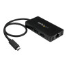 Startech Hub Concentrador USB 3.0 de 3 Puertos con USB-C y Ethernet Gi