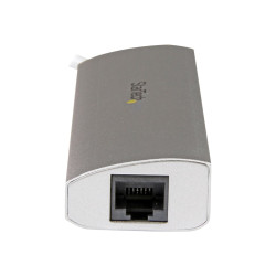 Startech Concentrador de 3 Puertos USB 3.0 con Adaptador de Red Ethern