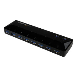 Startech Concentrador USB 3.0 de 10 Puertos - Ladrón con Puertos de Ca