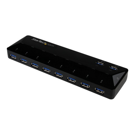 Startech Concentrador USB 3.0 de 10 Puertos - Ladrón con Puertos de Ca
