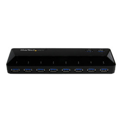 Startech Concentrador USB 3.0 de 10 Puertos - Ladrón con Puertos de Ca