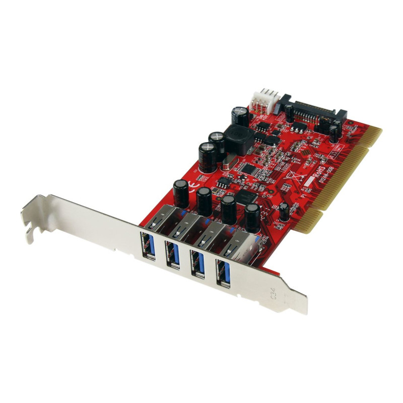 StarTech.com Tarjeta Adaptador PCI USB 3.0 SuperSpeed 4 Puertos Con Al