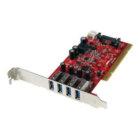 StarTech.com Tarjeta Adaptador PCI USB 3.0 SuperSpeed 4 Puertos Con Al