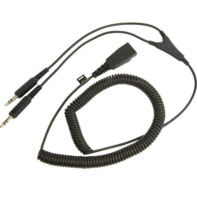 Curled cable conex PC-QD a 2x3.5 mm-2 m