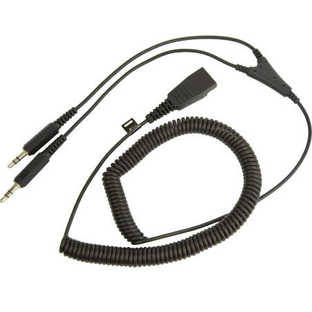 Curled cable conex PC-QD a 2x3.5 mm-2 m