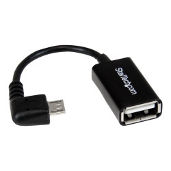 StarTech.com Cable Adaptador Micro USB a USB OTG Acodado a la Derecha