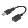 Cable De 15CM Extensor USB 3.0 Alargador USB Superspeed Negr | APLIUM