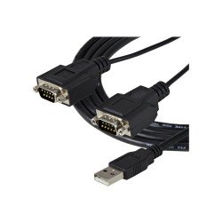 StarTech.com Cable de 1,8m USB a 2 Puertos Serie Serial RS232 Retenció
