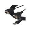 StarTech.com Cable de 1,8m USB a 2 Puertos Serie Serial RS232 Retenció
