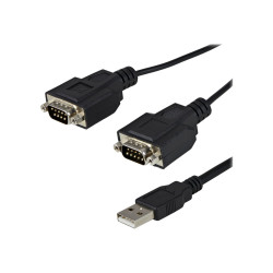 StarTech.com Cable de 1,8m USB a 2 Puertos Serie Serial RS232 Retenció
