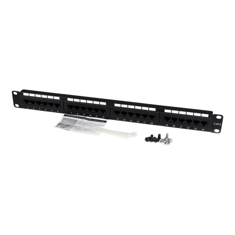 Panel De Parcheo 1U CAT6 110 24 Puertos De Montaje En Rack | APLIUM