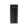 StarTech.com Hub Concentrador USB 3.0 de 4 Puertos con 3 Puertos de Ca